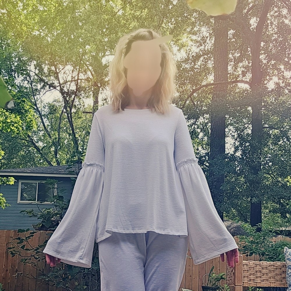 Elegant White Bell Sleeve Top